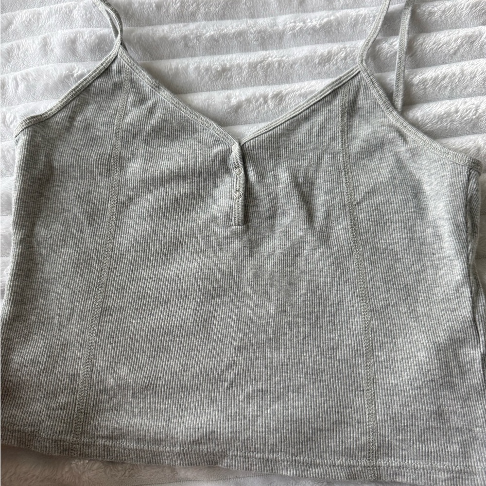 Topshop Light Gray Ribbed Camisole